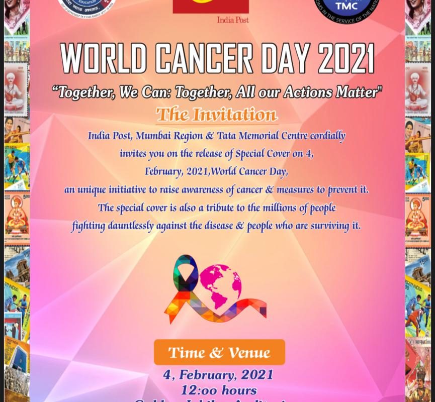 SPECIAL COVER by INDIA POST, on 4, February 2021, World Cancer Day, 2021.