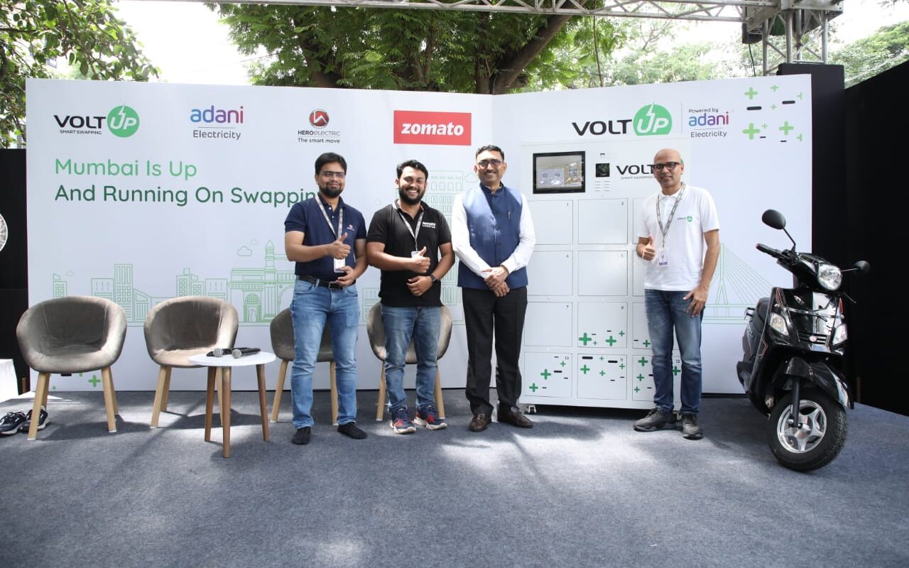 Battery Swapping in Mumbai to become more accessible as VoltUp partners with Adani Electricity, Hero Electric and Zomato