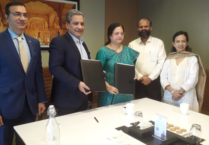 Agreement signup ceremony between Tata Institute of Social Sciences, School of Vocational Education and Indian Hotels Company Ltd (Taj)
