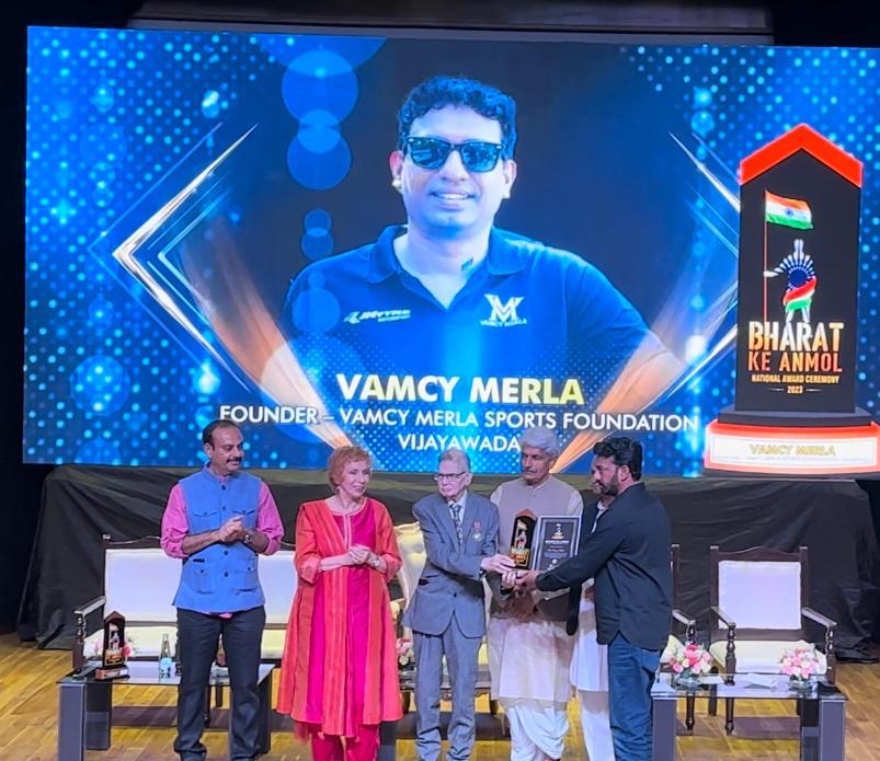 Bharat Ke Anmol award for Vamcy Merla Sports Foundation