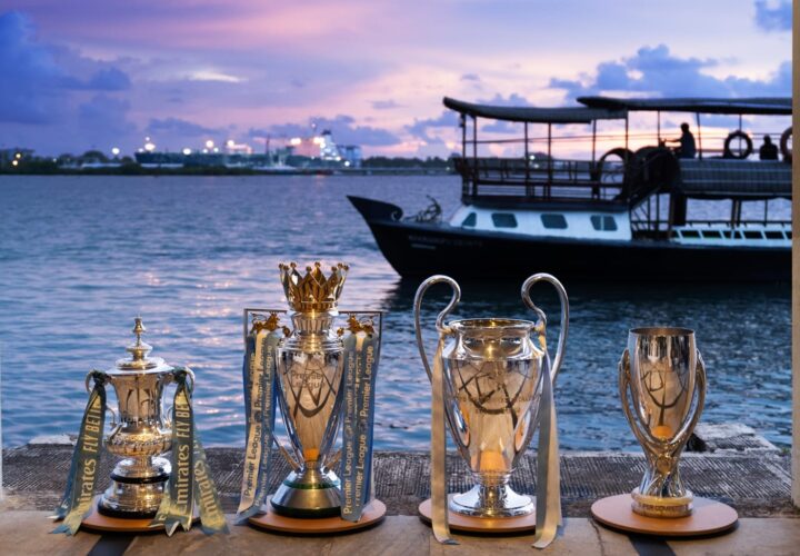 MANCHESTER CITY KICKS OFF THE TREBLE TROPHY TOUR IN INDIA AS THE FOUR TROPHIES ARE DISPLAYED AT THE VEMBANAD LAKE IN KOCHI