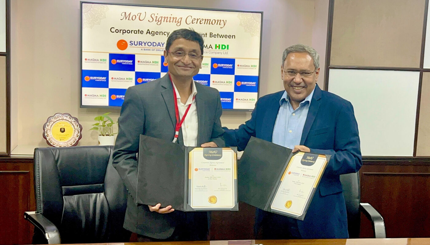 Magma HDI General Insurance signs MoU with Suryoday Small Finance Bank as their ‘Corporate Agent’ for Health Insurance offering