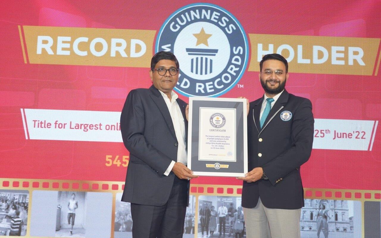 ADITYA BIRLA HEALTH INSURANCE SETS A GUINNESS WORLD RECORDS TITLE FOR ‘LARGEST ONLINE VIDEO ALBUM OF PEOPLE JUMPING IN THE AIR’