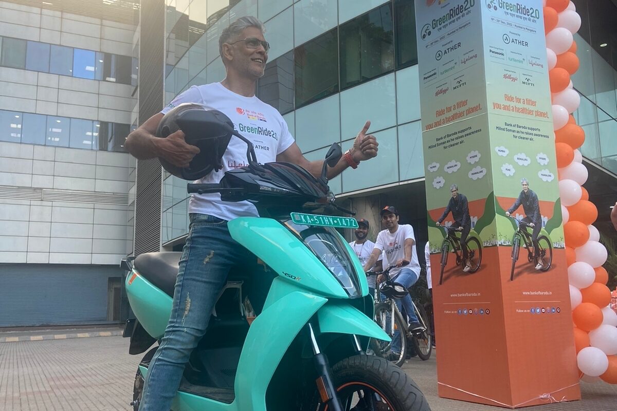 Ather powers Milind Soman’s fitness and clean air mission “Green Ride 2.0” from Mumbai to Mangalore