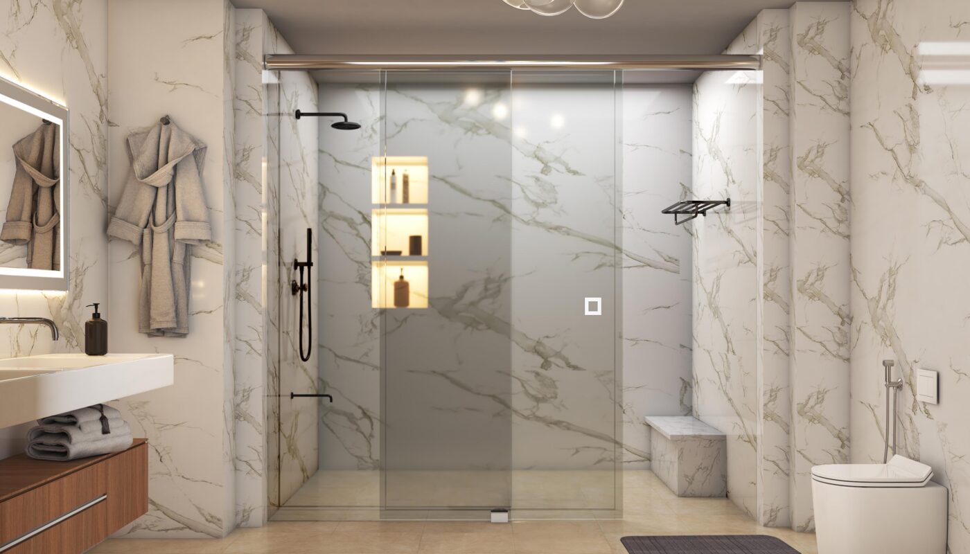 Elle Glass Shower Sliding System by Hafele