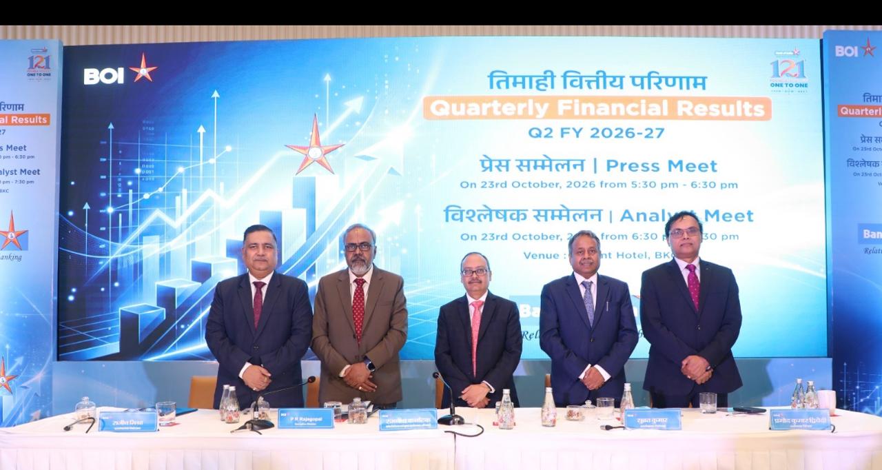 Bank of India’s Q2 Net Profit jumps 25% to ₹3,202 crore; Operating Profit up 33%